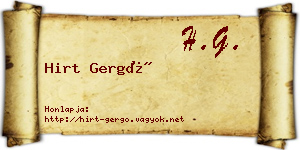 Hirt Gergő névjegykártya